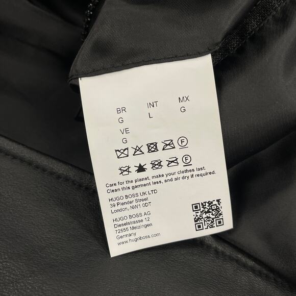 Hugo Boss Lewis Leather Jacket Coat size Large L B3 - Picture 6 of 8